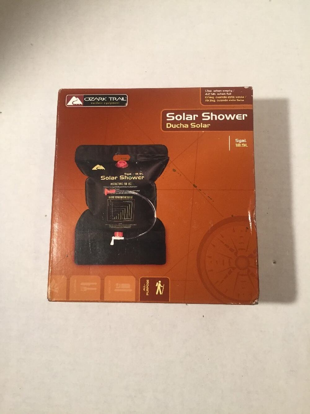 NEW Ozark Trail All Purpose SOLAR SHOWER 5 Gal 18.9L SS-01